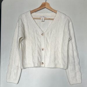 Jessica Simpson Cream Cable Knit Cardigan